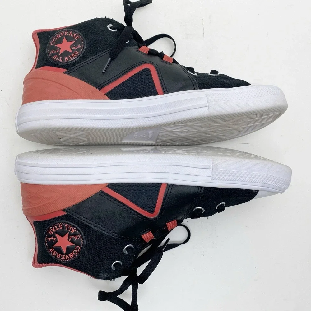 Converse Chuck Taylor All Star Flux Ultra Mid Sneaker Mens 9 Black Red Womens 11 - Picture 3 of 7